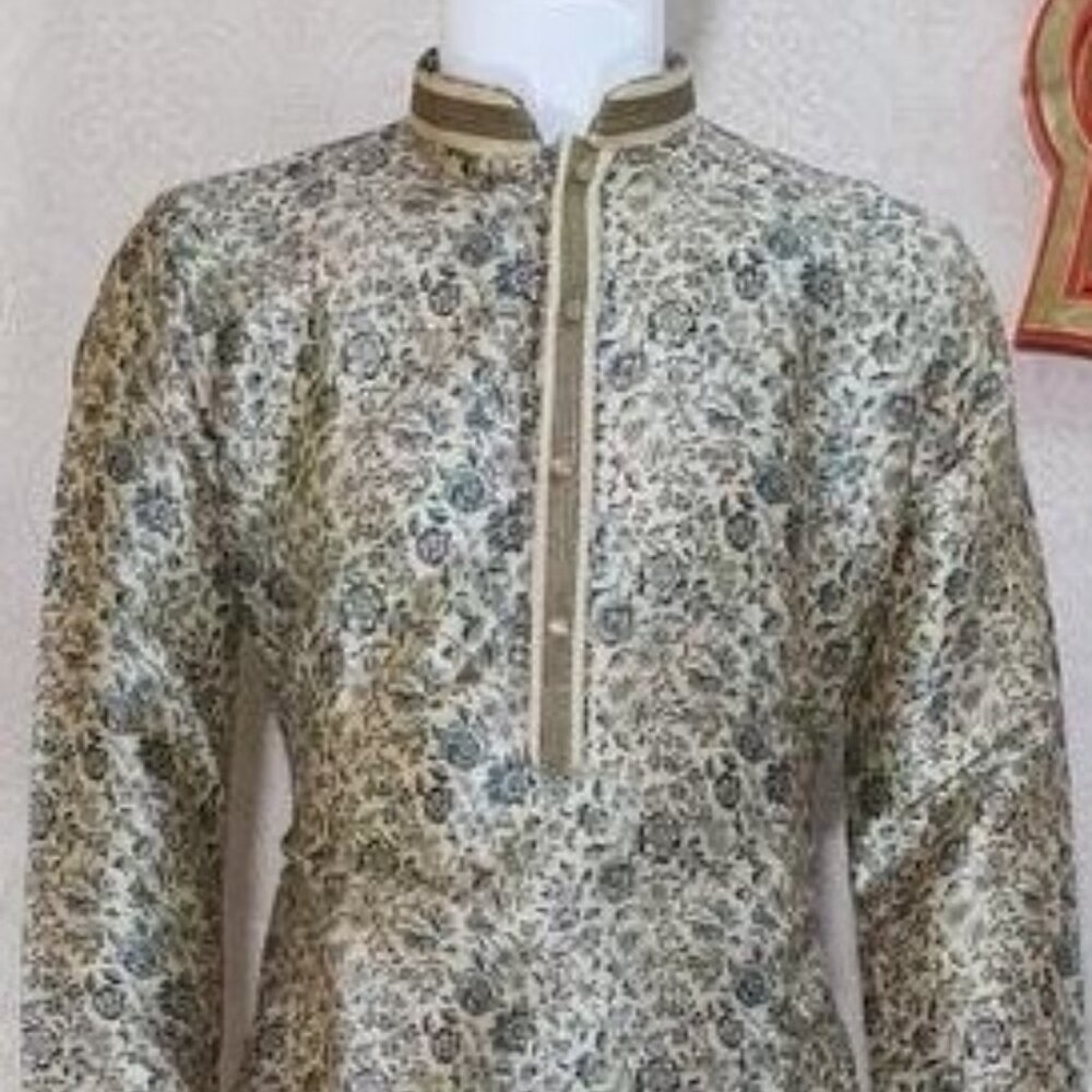 Mens Silk Digital print super soft Indian Kurta Set